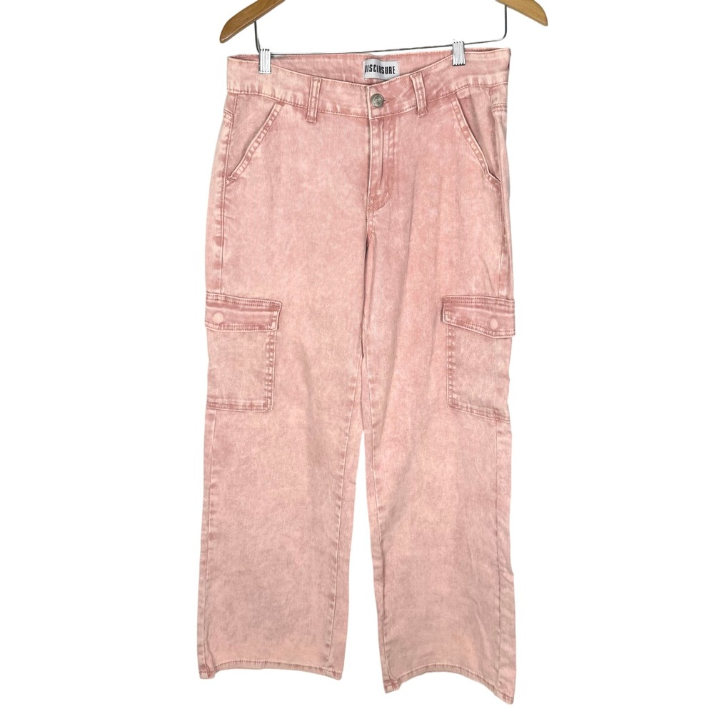 Disclosure Wide Leg Cargo Pink Jeans 7/28 Streetwear Skater Baggy Brat Barbie